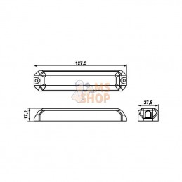 2XD012160851; HELLA; Feu de pénétration type stroboscopique avec support en aluminium; pièce detachée