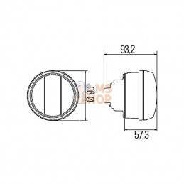 2BE010102001; HELLA; Feu clignotant rond orange Ø90mm; pièce detachée