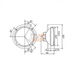 1A3003370067; HELLA; Phare avant à encastrer H4; pièce detachée