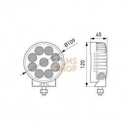 1G0357113002; HELLA; Phare de travail à LED ValueFit Thermal Control TR3000; pièce detachée