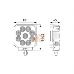 1GA357112002; HELLA; Phare de travail à LED ValueFit TS3000 Thermal Control; pièce detachée