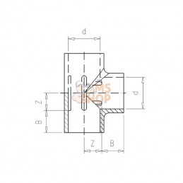 7020122; VDL; Pièce T en PVC 20x20x20mm; pièce detachée