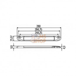 2DA343106001; HELLA; Feu stop universel LED 12V Hella; pièce detachée