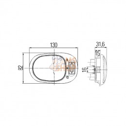 2JA964916001; HELLA; Plafonnier intérieur cabine 12V + inter; pièce detachée