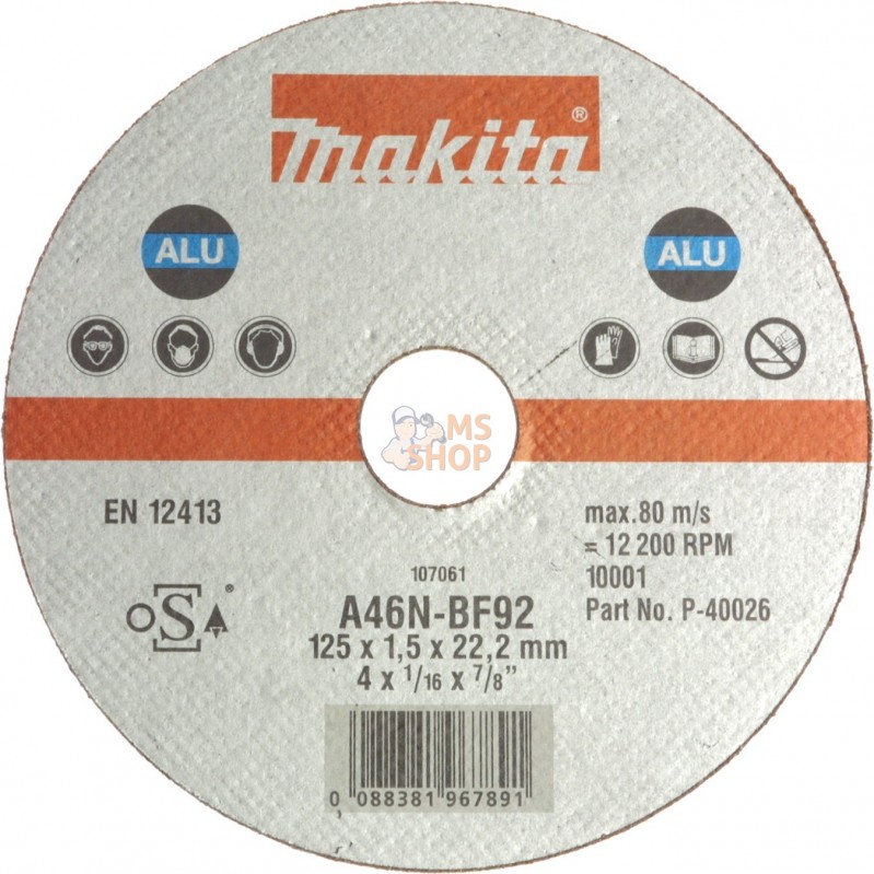 B-45331,DISQ TRONÇ ALU 125x22,23MM 1,5MM A46NBF92 | MAKITA