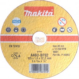 E-03040,DISQUE A TRONÇONNER METAL 125X1X22,23 MM A60T | MAKITA