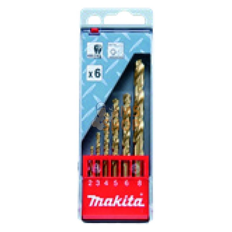 D-43555,COFFRET 6 FORETS METAL HSS-TIN | MAKITA