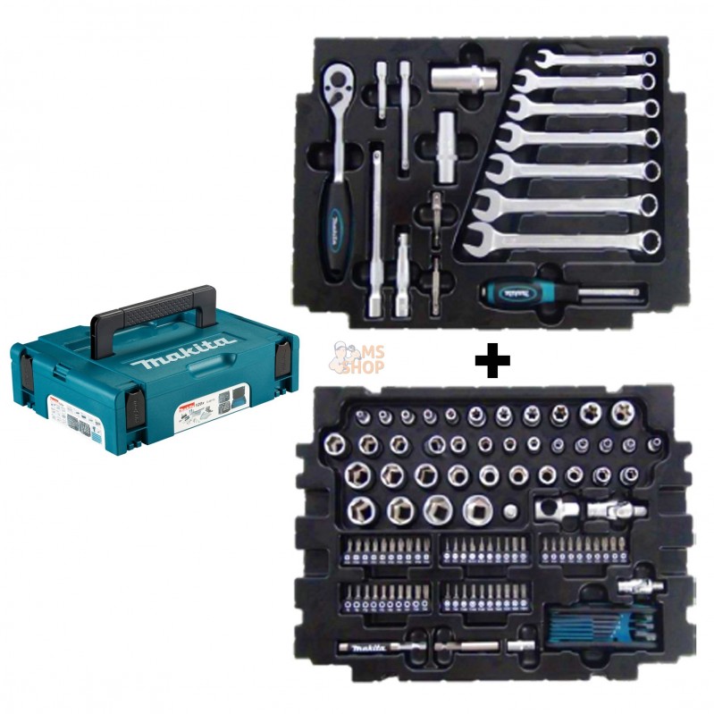 E-08713,COFFRET MAKPAC OUTILLAGE À MAIN 120 PCS | MAKITA