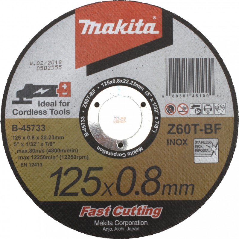 B-46953,DISQUE A TRONÇONNER METAL DEP 125X0,8X22,23MM Z60T | MAKITA