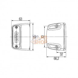 2KA010278421; HELLA; Éclairage de plaque d'immatriculation LED; pièce detachée