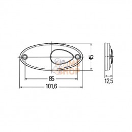 2TM964295101; HELLA; Feu arrière Oval(e) LED; pièce detachée