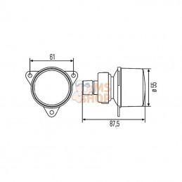 2XA008221021; HELLA; Feu arrière Ø55mm; pièce detachée