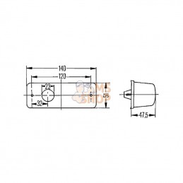 2BM006692021; HELLA; Clignotant 140x51mm; pièce detachée