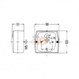 2SE998530077; HELLA; Feu arrière, 12V; pièce detachée