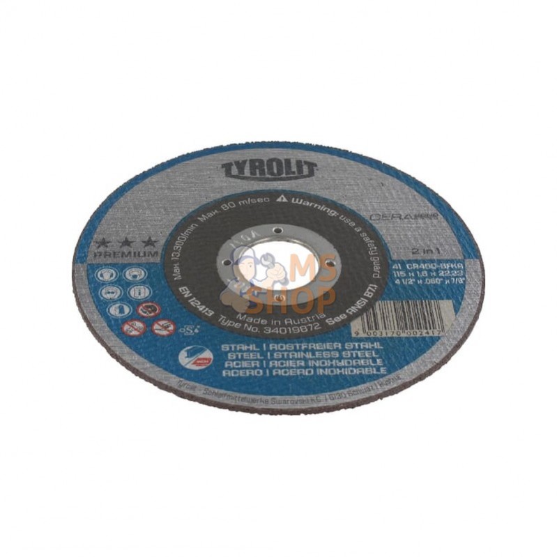 34241344; TYROLIT; Disque à couper Cerab 115x1,0; pièce detachée