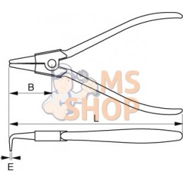 621891;IRIMO;Pince recourbée pour circlips extérieurs;pièce détachée