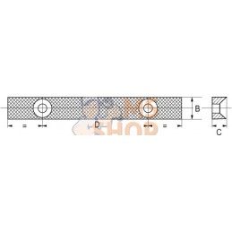 6010M0800;BAHCO;2 mors pour étau 6010;pièce détachée