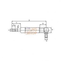 CA477257; STABILUS; Vérin à gaz L586-140N; pièce detachée