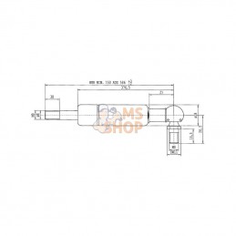 CA477257; STABILUS; Vérin à gaz L586-140N; pièce detachée