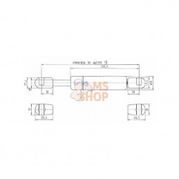 CA273929; STABILUS; Vérin à gaz L276-100N; pièce detachée