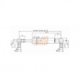 CA067318; STABILUS; Vérin à gaz L500-150N; pièce detachée