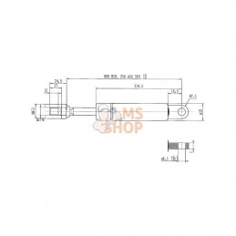 CA052736; STABILUS; Vérin à gaz L580-150N; pièce detachée