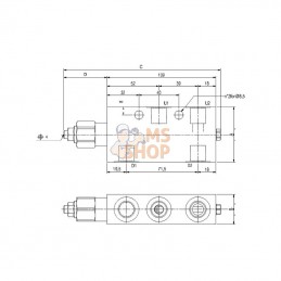 FPOFB50S38LP35; FLUIDPRESS; Valve de contrepoids FPOFB 50 S 3/8 L P 35; pièce detachée