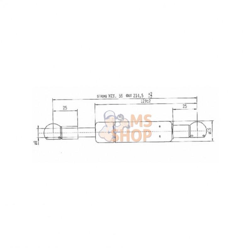 CA703702; STABILUS; Vérin à gaz L215-410N Stabilus; pièce detachée