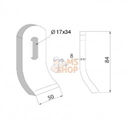 7430422; VOTEX; Fléau 50x8mm Votex; pièce detachée