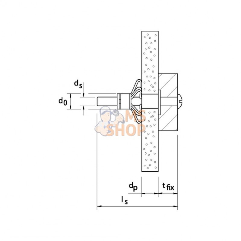 519778; FISCHER; Fixation de la cavité HM 6x52S vis métrique 50x; pièce detachée