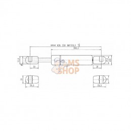 CA490768; STABILUS; Vérin à gaz L520-200N; pièce detachée