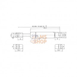 CA1409FH; STABILUS; Vérin à gaz L536-180N; pièce detachée