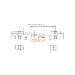 CA083569; STABILUS; Vérin à gaz L365-700N; pièce detachée