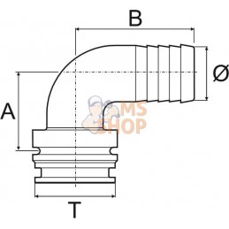 Raccord de tuyau 90° T6 40 mm | ARAG Raccord de tuyau 90° T6 40 mm | ARAGPR#609486