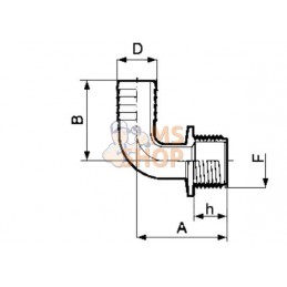 Coude 90°+embout 25mm+M 1" | ARAG Coude 90°+embout 25mm+M 1" | ARAGPR#609419