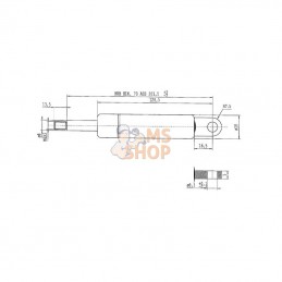 CA288616; STABILUS; Vérin à gaz L201,5-180N; pièce detachée