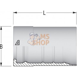 Jupe à sertir Ø46x74,6mm DN25 acier / galvanisé / blanc passivé Alfagomma | ALFAGOMMA Jupe à sertir Ø46x74,6mm DN25 acier / galv