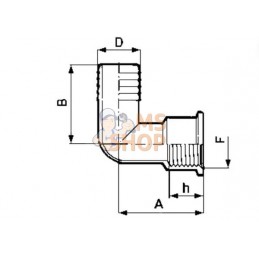 Coude 90°+embout 30mm+F 3/4" | ARAG Coude 90°+embout 30mm+F 3/4" | ARAGPR#608769