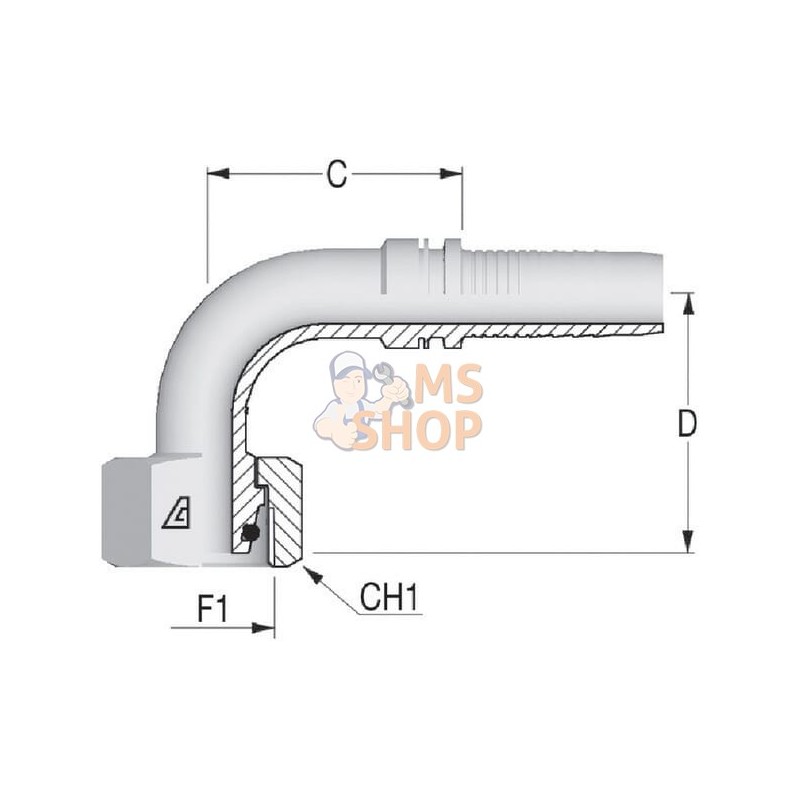 Embout F NS-DN32-38S-M52x2 90 | ALFAGOMMA Embout F NS-DN32-38S-M52x2 90 | ALFAGOMMAPR#749512