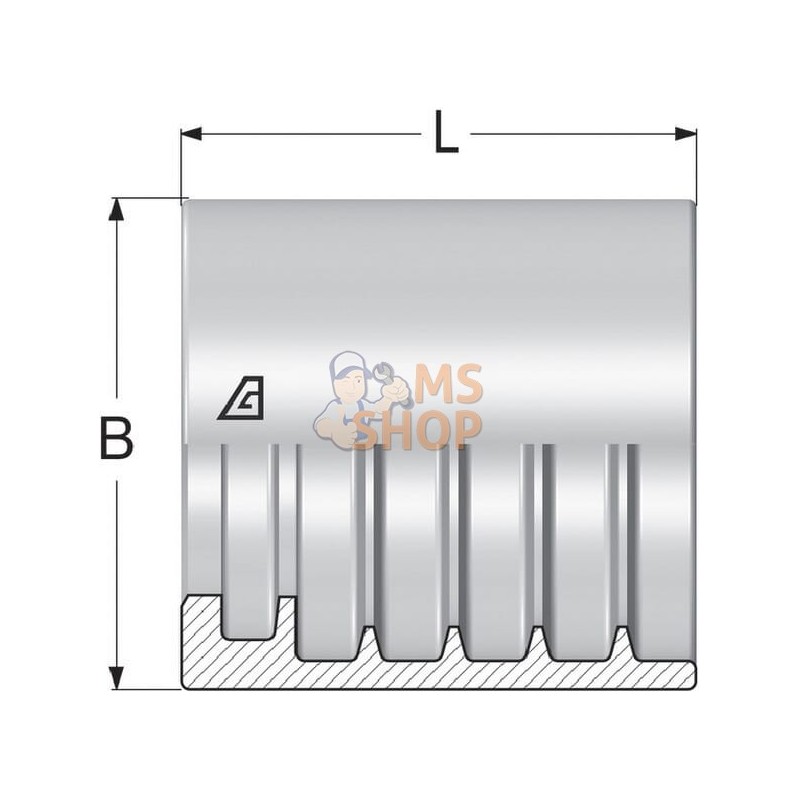 Jupe à sertir Ø36x36mm DN20 acier / zingué Alfagomma | ALFAGOMMA Jupe à sertir Ø36x36mm DN20 acier / zingué Alfagomma | ALFAGOMM