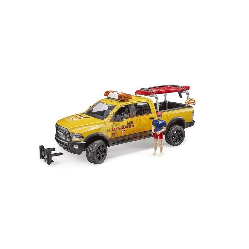 RAM 2500 Power Wagon Sauveteur avec figurine et planche | BRUDER RAM 2500 Power Wagon Sauveteur avec figurine et planche | BRUDE