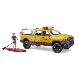 RAM 2500 Power Wagon Sauveteur avec figurine et planche | BRUDER RAM 2500 Power Wagon Sauveteur avec figurine et planche | BRUDE