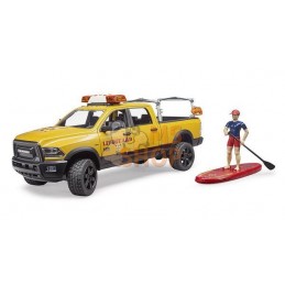 RAM 2500 Power Wagon Sauveteur avec figurine et planche | BRUDER RAM 2500 Power Wagon Sauveteur avec figurine et planche | BRUDE