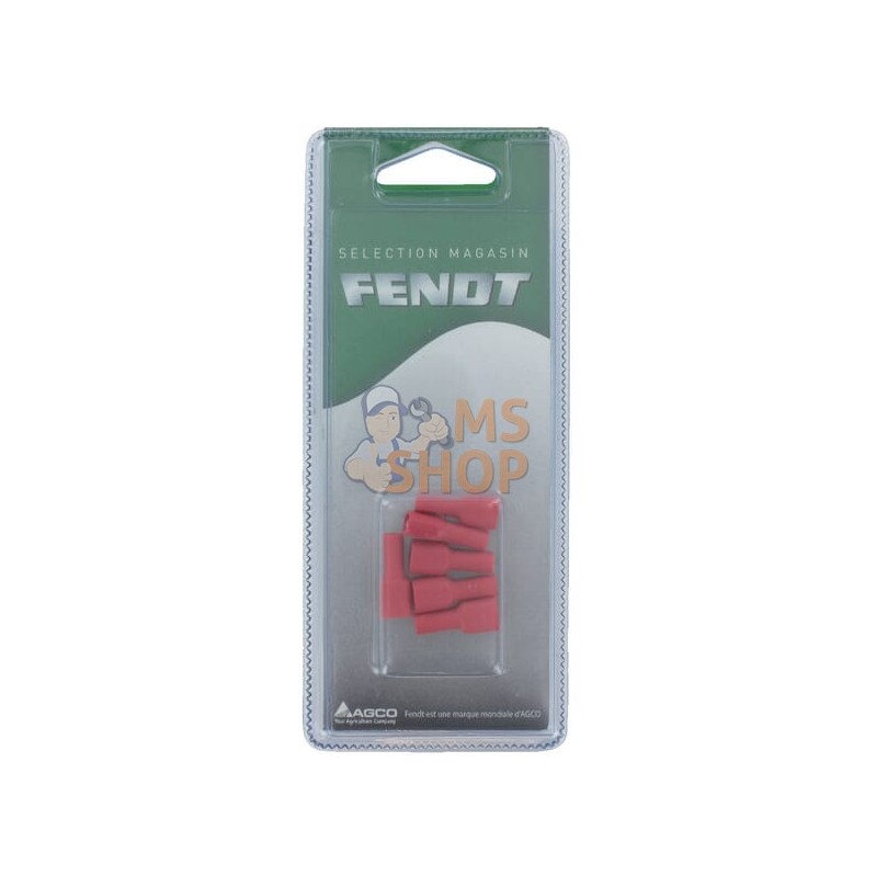 Insert Push-on crimp femelle rouge 6,3mm (6x) | FENDT BLISTER Insert Push-on crimp femelle rouge 6,3mm (6x) | FENDT BLISTERPR#10