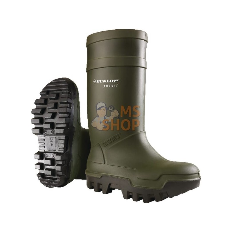 Bottes de sécurité vertes, classe S5, taille 46 Wellingtons Purofort® Thermo+ Dunlop | DUNLOP Bottes de sécurité vertes, classe 