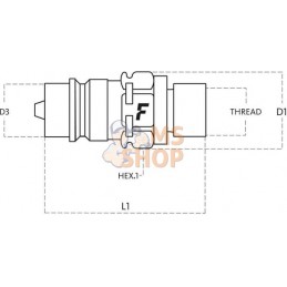 Coupleur mâle 3/4-M30x200-22L | FASTER Coupleur mâle 3/4-M30x200-22L | FASTERPR#781247