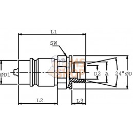 Coupleur mâle 1"- M30x2,0-20S | DNP Coupleur mâle 1"- M30x2,0-20S | DNPPR#780448