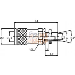 Coupleur femelle cloison M18 | DNP Coupleur femelle cloison M18 | DNPPR#780422