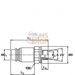 Coupleur face plane mâle M22x150 | DNP Coupleur face plane mâle M22x150 | DNPPR#780487