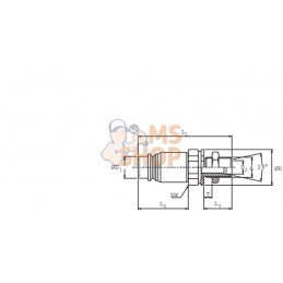 Coupleur face plane mâle M24x150 | DNP Coupleur face plane mâle M24x150 | DNPPR#780482